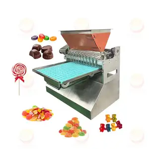 Halbautomat isches Tisch-Touchscreen-Kontroll zentrum, das Schokoladen-Gummibärchen-Süßwaren-Bonbon-Einleger-Maschinen linie füllt
