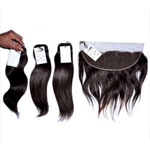 Extensiones de pelo brasileñas con malla, pelo natural virgen con cierre frontal HD 360, 13x4, 13x5 - Product Image 6