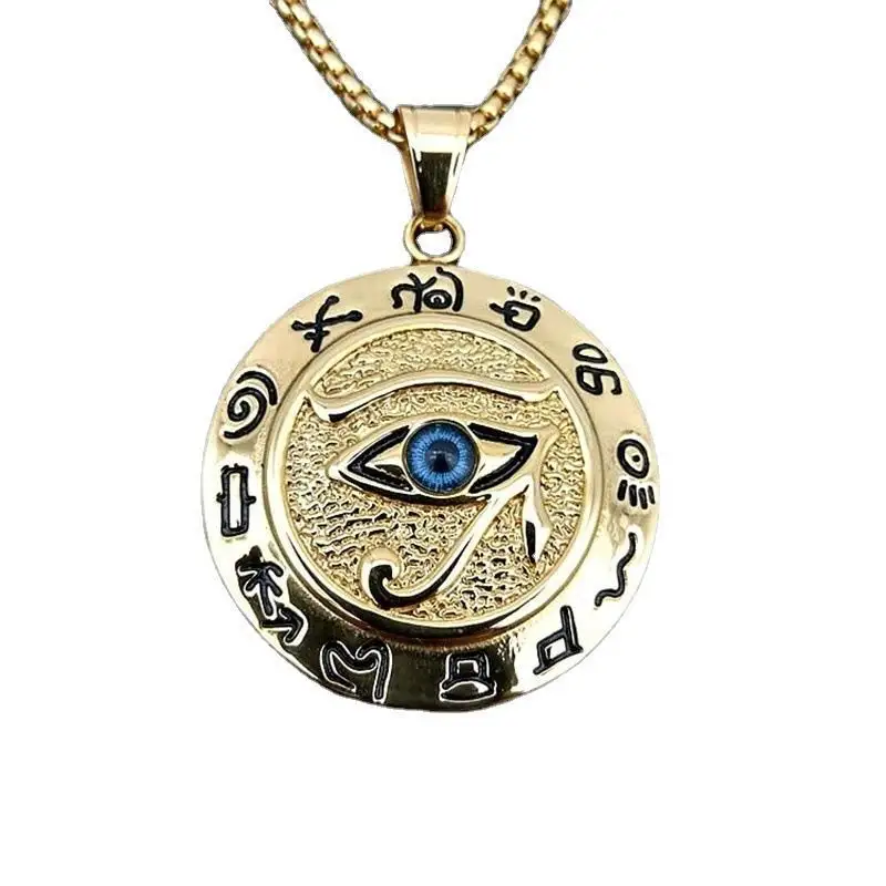 DAIHE 2024 new fashion fine jewelry custom eye of horus necklace for women and men high end pendant necklace