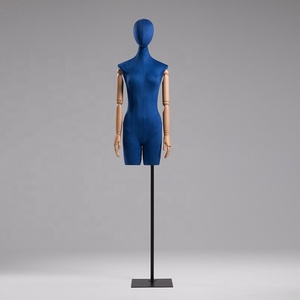 <span class=keywords><strong>Maniquíes</strong></span> de terciopelo coloridos para mujer, vestido de medio cuerpo para mujer, Torso ficticio envuelto en piel de venado con soporte de Metal de madera, 10 Uds., 5 uds. - Product Image 6