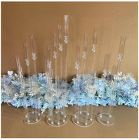 Candélabre en acrylique transparent à 5, 8 ou 10 bras, ensemble de supports de bougies pour centre de table, idéal pour la décoration de mariage