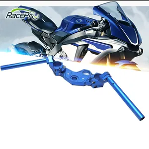 Racepro Batang Stang Sepeda Motor, CNC Aluminium dengan Penjepit untuk Yamaha YZF R3 R25 MT03 2013 2014 2015