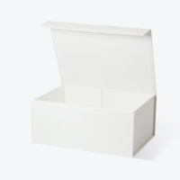 Boîte cadeau A5 profonde en papier gaufré fin, fermeture magnétique, surface texturée, boîte rigide blanche pliable pour cadeaux
