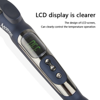 Fer à boucler électrique professionnel en céramique Moehair avec chauffage PTC, écran LCD, barils de 9/13/16 mm, température personnalisable