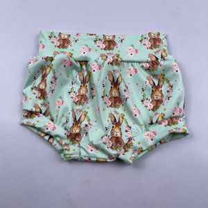 QL2021 Ropa Infantil Barata al por Mayor, Pantalones Cortos para Bebés con Estampado de Puntos Verdes, Cubrepañales para Niñas Pequeñas con Lazo, Pantalones Cortos para Niños - Product Image 1