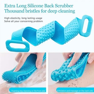 Long Silicone <b>Body</b> Back Scrubber Belt Gentle Exfoliating Skin Massage Shower Bath Wash Brush - Product Image 4