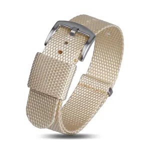 Gran oferta correa de reloj de nailon suave 20mm 22mm tela tejida Beige pulsera de reloj banda de nailon para Danie Wellington