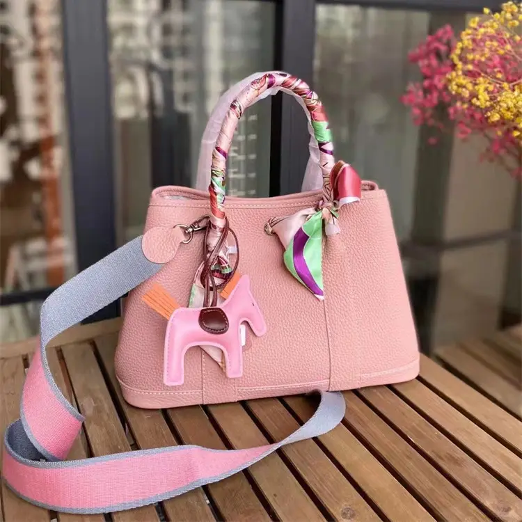 New Arrival Stylish Garden Tote Bag Fashionable Canvas Shoulder Strap Handheld Single Shoulder Crossbody Cowhide Leather