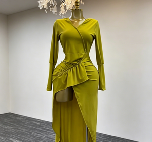 Robe de soirée tendance 2026, style Queen, avec empiècements en maille transparente, moulante, sexy, froncée, coupe sirène, pour clubbing - Product Image 4