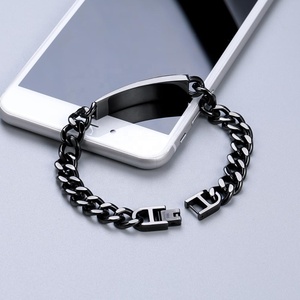 Bracciale di lusso all'ingrosso di moda da uomo in acciaio inox cubano <span class=keywords><strong>Lnk</strong></span> a catena braccialetto gioielli impermeabile ipoallergenico abbigliamento Casual - Product Image 3