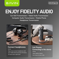Câble d'extension audio AUX38 3,5 mm Type-C pour Android, vente en gros d'usine BAVIN
