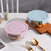 Récipients de stockage des aliments en verre de haute qualité avec couvercle de verrouillage Boîte à lunch de préparation de repas hermétique