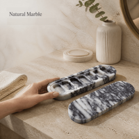 STONEKOCC 24x8x3.5cm Petite boîte à pilules ovale moderne en marbre Calacatta Viola, faite à la main, pour bijoux, boucles d'oreilles, rangement, décoration intérieure, vente directe usine