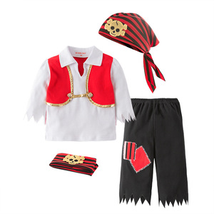Petit enfant 1-6 ans à manches longues bébé garçons ma première tenue de pirate d'Halloween HCFB-027 - Product Image 2