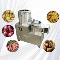 Industriële groothandel aardappel schil- en snijmachine, commerciële automatische wortelgroentesnijder en -versnipperaar van roestvrij staal