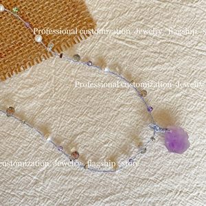 Collar de Cuentas de Amatista, Cristal Natural, Estilo Bohemia, Joyería para Uso Diario de Mujer - Product Image 5