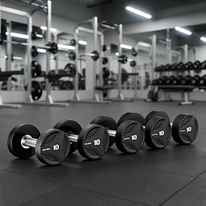 Sıcak Satış Özelleştirilebilir Kauçuk Kaplı Egzersiz ve Fitness 2.5-50kg Premium Kauçuk Yuvarlak Dambıllar - Product Image 1