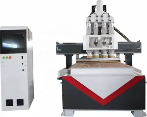 Wood Engraving Machine 1325 Pneumatic 4 Heads Atc CNC Router for Cabinet Door Manufacturing