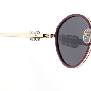 Gafas de Sol de acetato polarizadas redondas vintage con montura gris cristal personalizadas para mujeres y hombres - Product Image 3