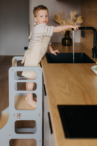 Montessori หอคอยไม้พร้อมสไลด์พับได้เก้าอี้เรียนรู้สำหรับโมเดิร์นและบ้านไร่สไตล์ยุโรปเตียงเด็ก - Product Image 2