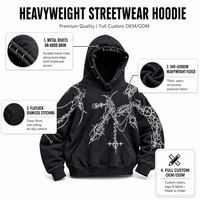 Sweat-shirt à capuche en molleton de coton épais personnalisé Cenloong pour hommes