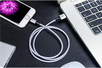 Cable USB de carga rápida para teléfono móvil, Cable de datos de sincronización para iPhone, 28AWG, 1M, 2M, 3M, 2.4A