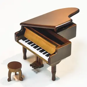 Деревянные музыкальные шкатулки в стиле ретро, винтажная заводная Музыкальная шкатулка, памятная музыкальная шкатулка для пианино