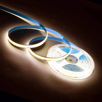 Bande LED COB Super Lumineuse 10m Ultra-Fine Auto-Adhésive DC 12V avec Télécommande pour Décoration Intérieure TV Sans Pression
