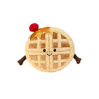 Porte-clés en peluche gaufre personnalisé, mignon, en coton PP doux, breloque dessert rembourrée pour la décoration de sacs et cadeau pour enfants