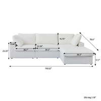 ATUNUS Modulares Ecksofa Wohnzimmer Französische Möbel Wolken-Nordisch Modern Weiß Modulare Sitzgarnitur Sofas