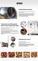 Machine à enrober multifonctionnelle pour chocolat, amandes, noix, en acier inoxydable, machine à enrober les cacahuètes, le sucre, les bonbons