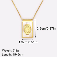 QIKU rétro Rectangle forme Style religieux pendentif à breloque femmes collier croyant prier fête bijoux en gros accessoires cadeau