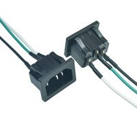 Connecteur IEC à encliquetage pour panneau, prise d'alimentation CA IEC à 3 broches C14