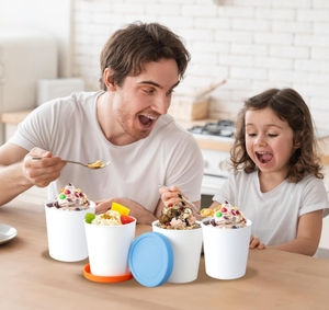 Kem container cho tự chế tái sử dụng kem lưu trữ container cho tủ đông - Product Image 3