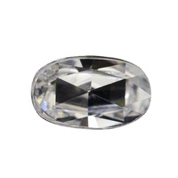Pierre synthétique en vrac Gems Panjia, Zircon blanc ovale, poli, à dos plat, taille triangle, taille rose, taille triangulaire facettée CN