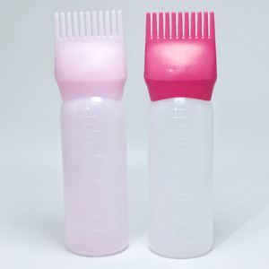 Wholesale <b>Empty</b> 6 Oz Hair Oil Dispensing Salon Coloring Dye Comb Applicator Squeeze <b>Plastic</b> <b>Bottle</b> Measurement Screen Printing - Product Image 2