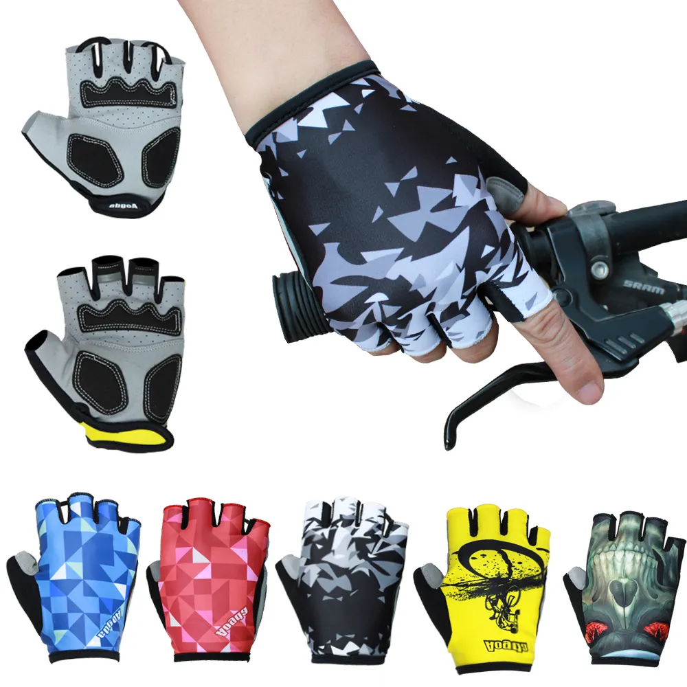 Men's Cycling Bike Half Finger Gloves Shockproof Breathable MTB Mountain Bicycle Gloves Sports Unisex Cycling Gloves
