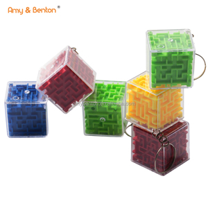 Llavero de cubo de laberinto de cuentas transparentes de seis lados 3D multifunción de 6 uds para rompecabezas imaginación educación - Product Image 2