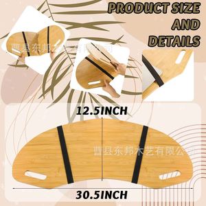 ถาดวางแล็ปท็อปไม้ไผ่แบบพับได้ โต๊ะโค้งสำหรับใช้งานที่บ้านและที่ทำงาน - Product Image 4
