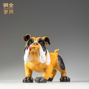 Figura de Cachorro de Perro Boxer en Latón, Adorno Metálico de Cobre, Decoración Artesanal para Sala de Estar o Escritorio, Estilo Tradicional - Product Image 4