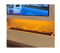Cheminée électrique encastrée QJ 700 mm en acier moderne, à vapeur d'eau, avec simulation de flamme manuelle et atomisation 3D, télécommandée