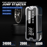 Batterie de secours multifonction pour voiture et camion avec pompe à air, charge rapide, écran numérique, démarrage d'urgence, power bank