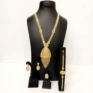 Gold Plated <b>Bridal</b> Jewelry <b>Set</b> Geometric <b>Necklace</b> <b>and</b> <b>Earrings</b> <b>and</b> Bracelet Ring <b>Set</b> for Wedding Party Women - Product Image 1