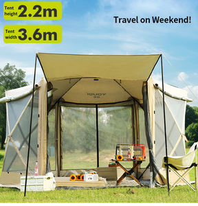 Tente hexagonale YOU QI pour l'extérieur, grand espace, <span class=keywords><strong>8</strong></span> à 10 <span class=keywords><strong>personnes</strong></span>, divertissement, résistante au vent et à la pluie, installation rapide, tente de <span class=keywords><strong>camping</strong></span> imperméable - Product Image 4