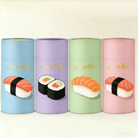 Conteneur alimentaire jetable écologique en papier de qualité alimentaire, tube d'emballage personnalisé pour sushis, accessoire de restauration, boîte professionnelle