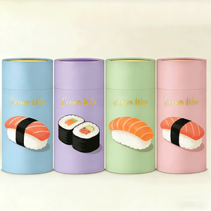 Disposable Eco Friendly Food Grade Paper Push <b>Container</b> Custom Sushi Packaging Tube Accessory Catering Professional Box - Product Image 2