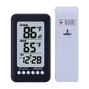 家用LCD数字无线室内/室外温度计湿度计挂钟气象站