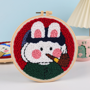 JP 3D broderie <span class=keywords><strong>point</strong></span> <span class=keywords><strong>de</strong></span> <span class=keywords><strong>croix</strong></span> Kits dessin animé <span class=keywords><strong>lapin</strong></span> modèles couture ensemble cerceau à la main Arts artisanat pour les débutants - Product Image 3
