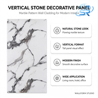 Panneau mural en marbre blanc gris brillant, revêtement UV, composite PVC, résistant aux rayures, pour intérieurs