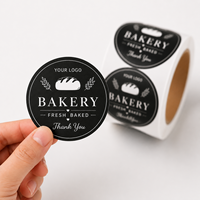 Autocollant en vinyle adhésif transparent personnalisé pour emballage de boîte à gâteau de forme ronde
